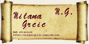 Milana Grčić vizit kartica